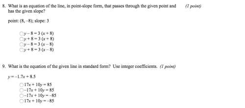 !2 what is an equation of the line, in point-slope form, that passes through the given point and ha