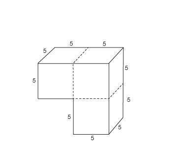 What is the volume of the figure? &nbsp; &nbsp; &nbsp; a. 75 cubic units &nbsp; b. 125 cub