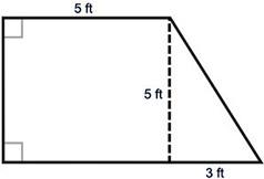 )a doghouse is to be built in the shape of a right trapezoid, as shown below. what is the area of th