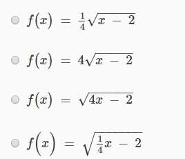 Which radical function has been vertical stretched?