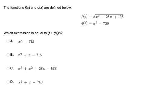 Which expression is equal to (f + g)(x)?