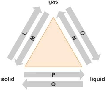 Pls the diagram shows changes of state between solid, liquid, and gas. the atoms of a substance los