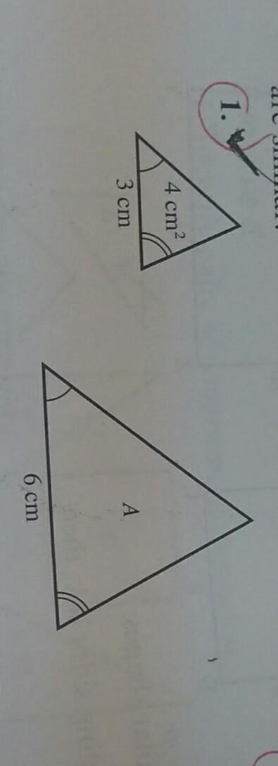 How to solve this ? ? they are similar triangles and we need to find the area a