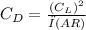 C_{D} = \frac{(C_{L})^2}{π(AR)}