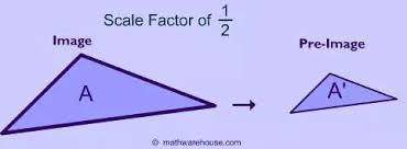 Adilation with a scale factor, k, greater than 0 and less than 1 is a(n)  a. enlargement b. exact co