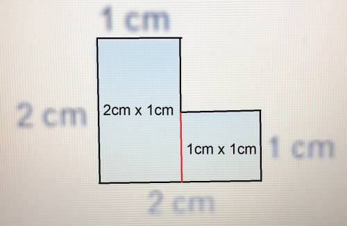 What is the area of the shape ?  a) 3 sq cm b) 4 sq cm c) 6 sq cm d) 9 sq cm