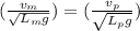 (\frac{v_m}{\sqrt{L_mg}})=(\frac{v_p}{\sqrt{L_pg}})