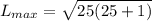 L_{max} = \sqrt{25(25+1)}