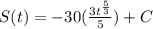 S(t) = -30(\frac{3t^\frac{5}{3}}{5})+C