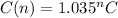 C(n) = 1.035^n C\\