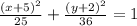 \frac{(x+5)^2}{25}+\frac{(y+2)^2}{36}=1