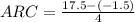 ARC=\frac{17.5-\left(-1.5\right)}{4}