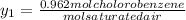 y_1 = \frac{0.962 mol cholorobenzene}{mol saturated air}