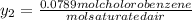y_2 = \frac{0.0789 mol cholorobenzene}{mol saturated air}