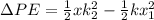 \Delta PE = \frac{1}{2}xk_2^2-\frac{1}{2}kx_1^2