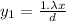 y_{1} = \frac{1.\lambda x}{d}
