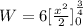 W=6[\frac{x^{2} }{2}]^{\frac{3}{4}}_{0}