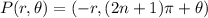 P(r,\theta)=(-r,(2n+1)\pi+\theta)
