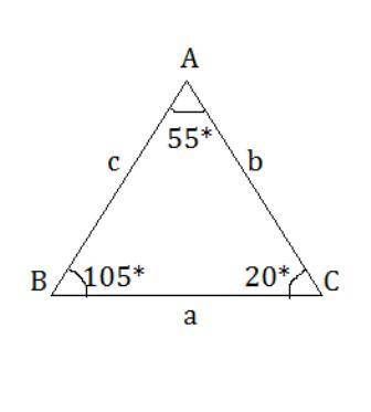 The distance between two locations, a and b, is calculated using a third location c at a distance of