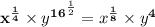 {{{\bf x}^{\frac{\bf 1}{\bf 4}}\times y^{\bf 16}}} ^ {\frac{1}{2}} =x^{\frac {\bf 1}{\bf 8}}\times y^{\bf 4}