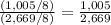 \frac{(1,005/8)}{(2,669/8)}=\frac{1,005}{2,669}