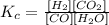 K_c=\frac{[H_2][CO_2]}{[CO][H_2O]}