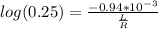 log(0.25)=\frac{-0.94*10^{-3}}{\frac{L}{R}}