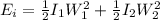 E_i = \frac{1}{2}I_1W_1^2+\frac{1}{2}I_2W_2^2