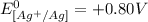 E^0_{[Ag^{+}/Ag]}=+0.80V