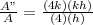 \frac{A"}{A}=\frac{(4k)(kh)}{(4)(h)}