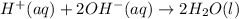H^+(aq)+2OH^-(aq)\rightarrow 2H_2O(l)