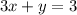 3x+y=3