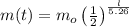 m(t)=m_{o}\left(\frac{1}{2}\right)^{\frac{l}{5.26}}