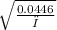 \sqrt{\frac{0.0446}{π} }