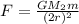 F=\frac{GM_2m}{(2r)^2}