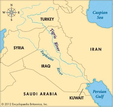 Me fast !  give me a separate picture of the euphrates river and the tigris river on the map and cle