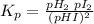 K_{p} = \frac{pH_{2}\; pI_{2}}{(pHI)^{2}}