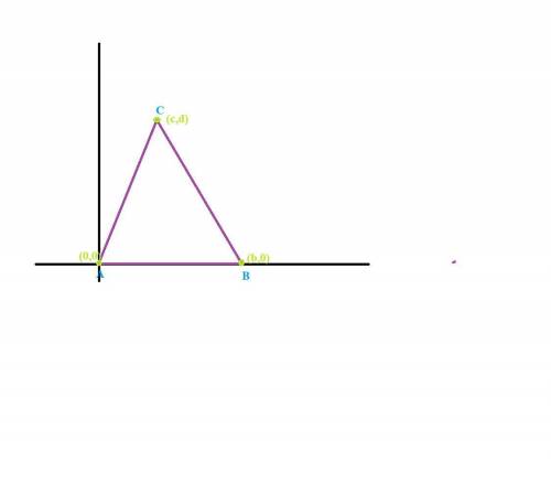 Write a coordinate proof for the following statement:  any triangle abc formed so that vertex c is o