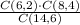 \frac{C(6,2) \cdot C(8,4)}{C(14,6)}