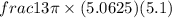 frac{1}{3} \pi \times (5.0625)(5.1)