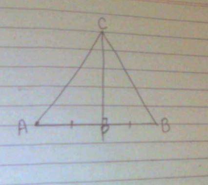 Given:  cp is perpendicular to ab, cp bisects ab, prove:  ca=cb
