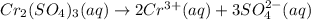 Cr_2(SO_4)_3(aq)\rightarrow 2Cr^{3+}(aq)+3SO_4^{2-}(aq)