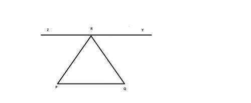 Below is a two-column proof incorrectly proving that the three angles of δpqr sum to 180°:  statemen