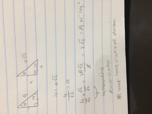 How do i find the length of the legs of an isosceles right triangle if i only know the length of the