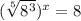 (\sqrt [5] {8 ^ 3}) ^ x = 8