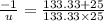 \frac{-1}{u}=\frac{133.33+25}{133.33\times25}