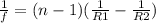 \frac{1}{f} =(n-1)(\frac{1}{R1} -\frac{1}{R2} )