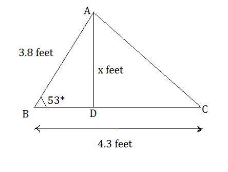 What is the area of this triangle?   enter your answer as a decimal in the box. round only your fina