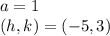 a=1\\ (h,k)=(-5,3)