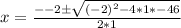 x=\frac{--2\pm \sqrt{(-2)^2-4*1*-46} }{2*1}